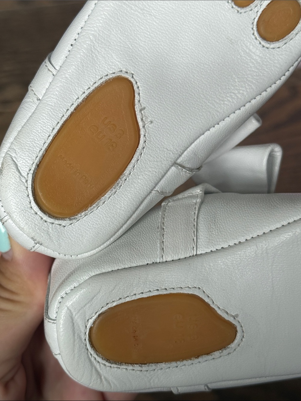 Elephantito Cream Bow Slip-On Baby Shoes size 3 baby walker NWOT - Picture 7 of 11